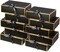 10 Pack Black Gift Boxes with Gold Trim and Lids, 10.6 x 7.8 x 3.1 Inches – Luxury Bridesmaid Proposal Boxes for Weddings, Baby Showers, Birthdays, and Presents (Black)